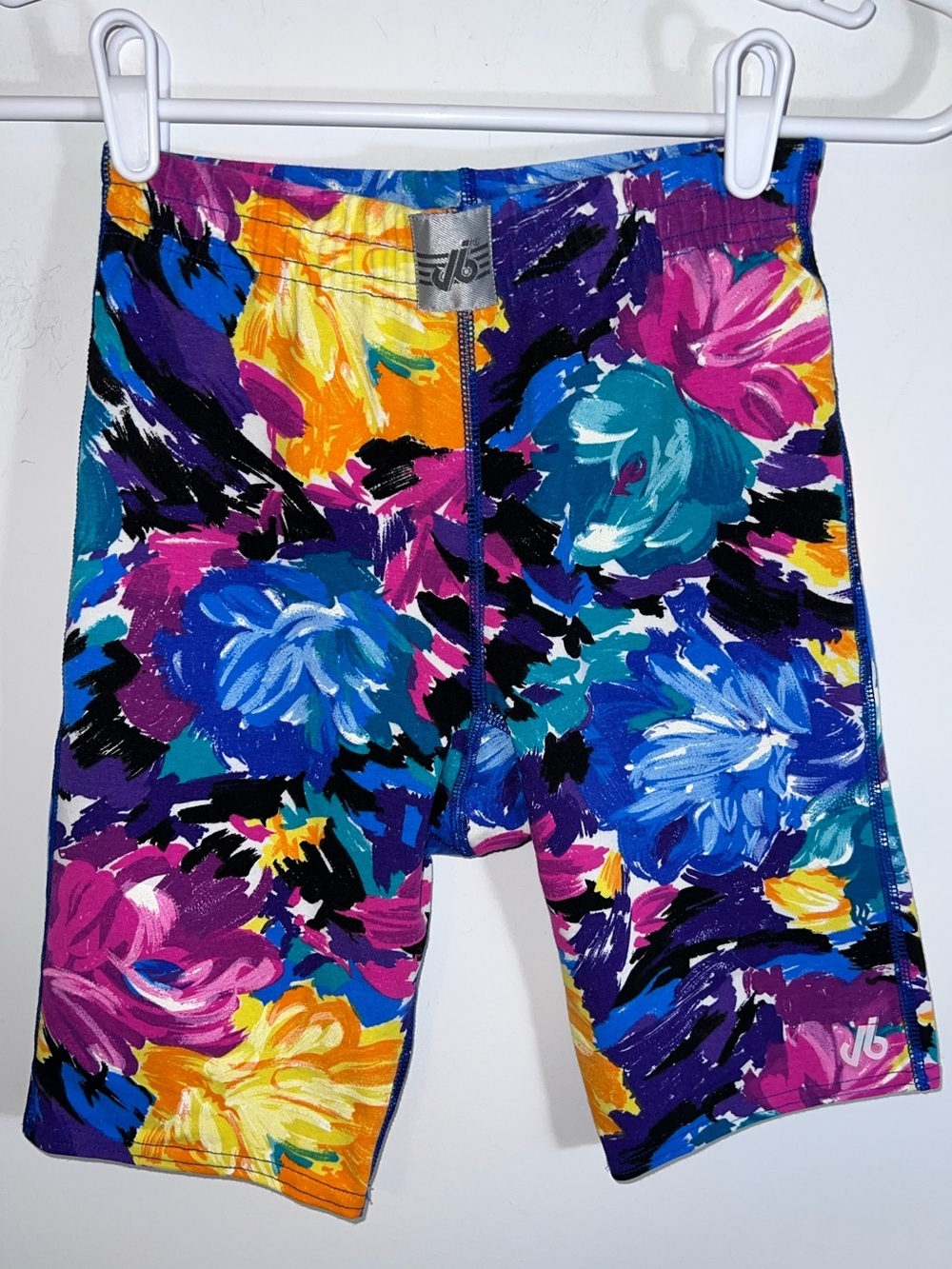 Vintage 80s Floral Print Active Shorts - Multicolor biker shorts small